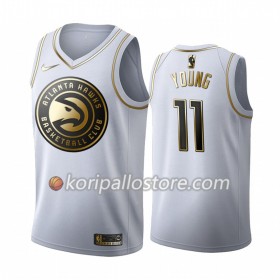Atlanta Hawks Trae Young 11 Nike 2019-2020 Valkoinen Golden Edition Miesten Pelipaidat Swingman 